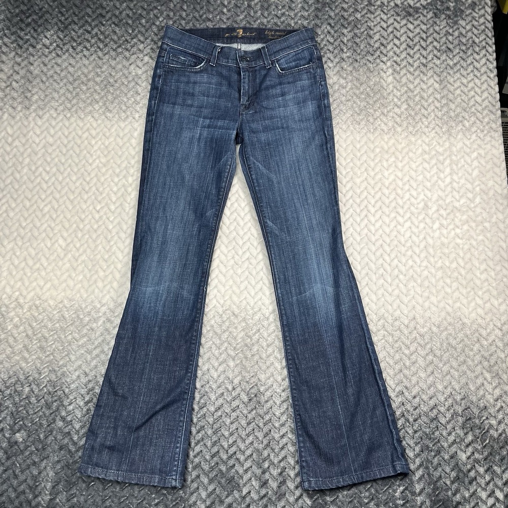 7 For All Mankind High Waist Vintage Bootcut Jeans 28x31" Dark Wash VTG USA Y2K